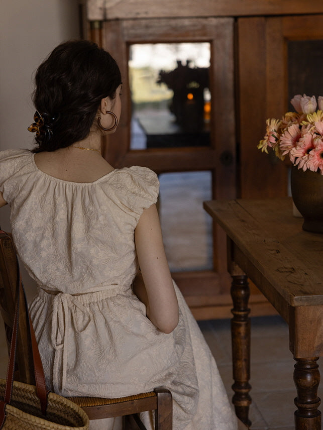 Floral Embroidered Cotton Dress