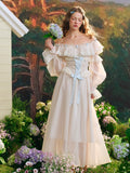 Blue Blossom Corset Fairy Maxi Dress