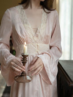 Blush Rose Garden Lace Nightgown Set