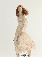 Vintage Rose Garden Off-Shoulder Dress