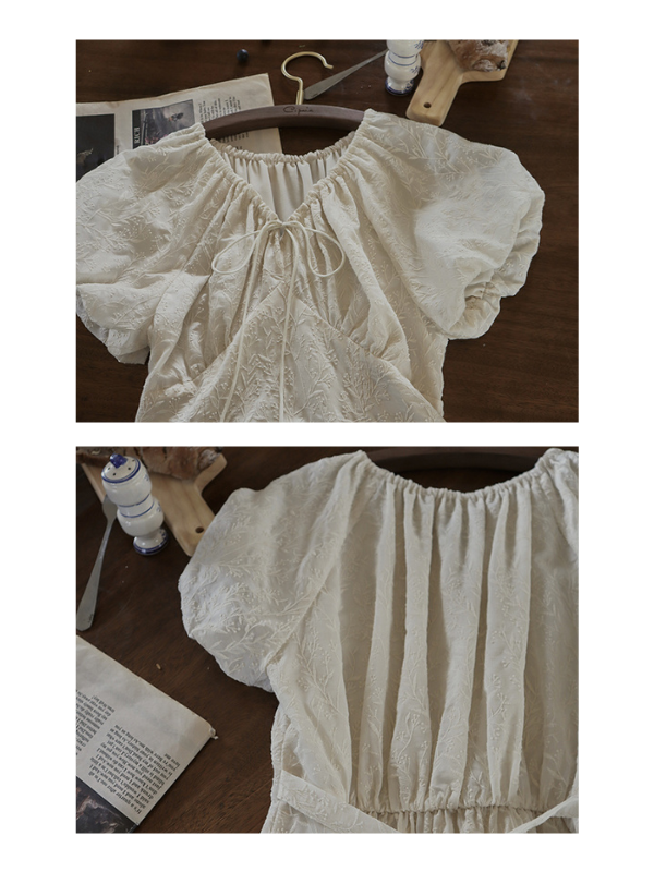 Enchanted Embroidered Puff Sleeve Dress