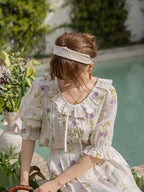Olivia's Purple Flower Cottage Blouse
