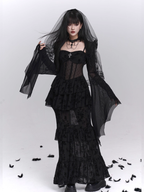 Gothic Tiered Lace Corset Dress