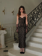 lacemadeMidnight Lace Illusion Dress