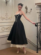 Lace-Trim Convertible Corset Dress