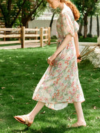 Ethereal Floral Wrap Dress