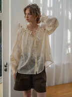 Ethereal Embroidered Lace Blouse