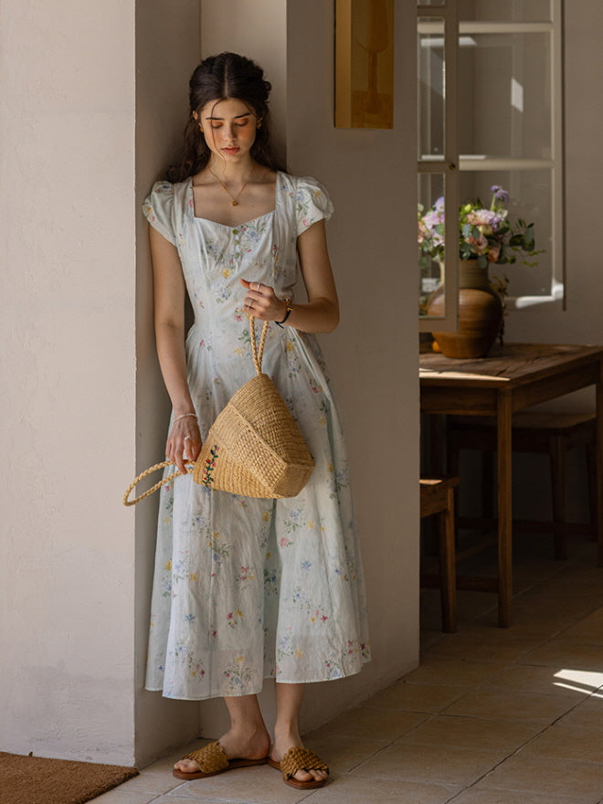 Whispering Blossoms Cotton Dress