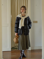 Timeless Plaid Wool Midi Skirt