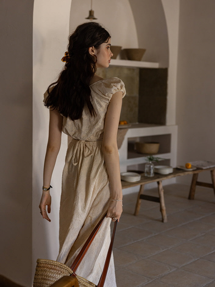 Floral Embroidered Cotton Dress