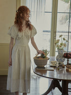 Enchanted Embroidered Puff Sleeve Dress