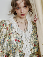 Enchanted Garden Cat Lace Blouse