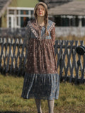 Autumn Patchwork Chiffon Dress