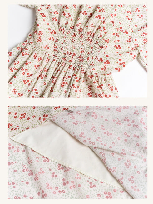 Spring Dream Floral Shirred Waist Dress