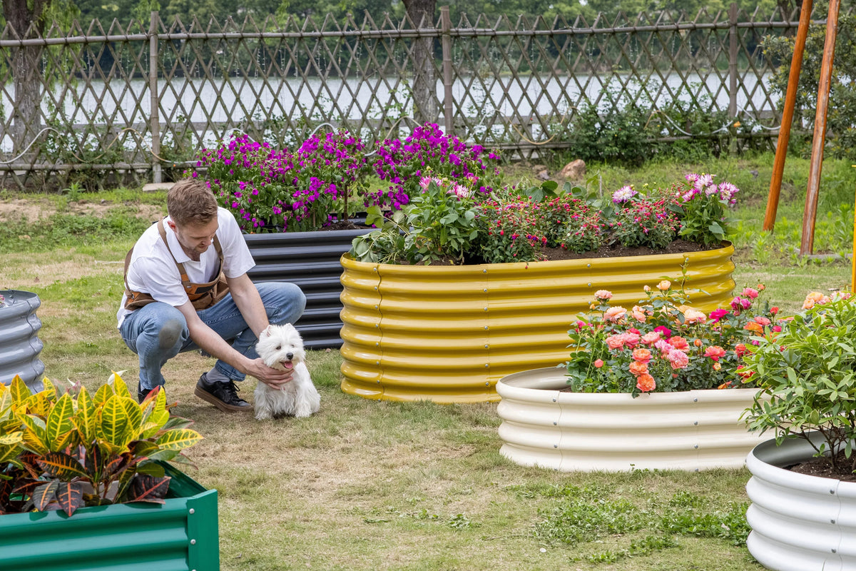 8-Pack Oval 8x4x1ft Galvanized Raised Garden Bed — view 15