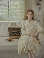 Botanical Elegance Puff Sleeve Dress