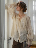 Ethereal Embroidered Lace Blouse