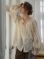 Ethereal Embroidered Lace Blouse