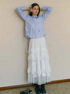Ethereal Layered White Tulle Skirt