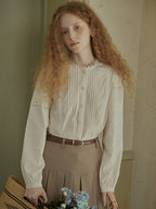 Romantic Vintage Pintuck Lace Blouse