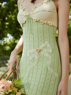 Garden Knit Crochet Dress and Cardigan