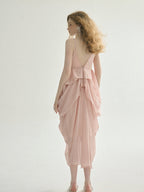 Ethereal Blush Draped Gown