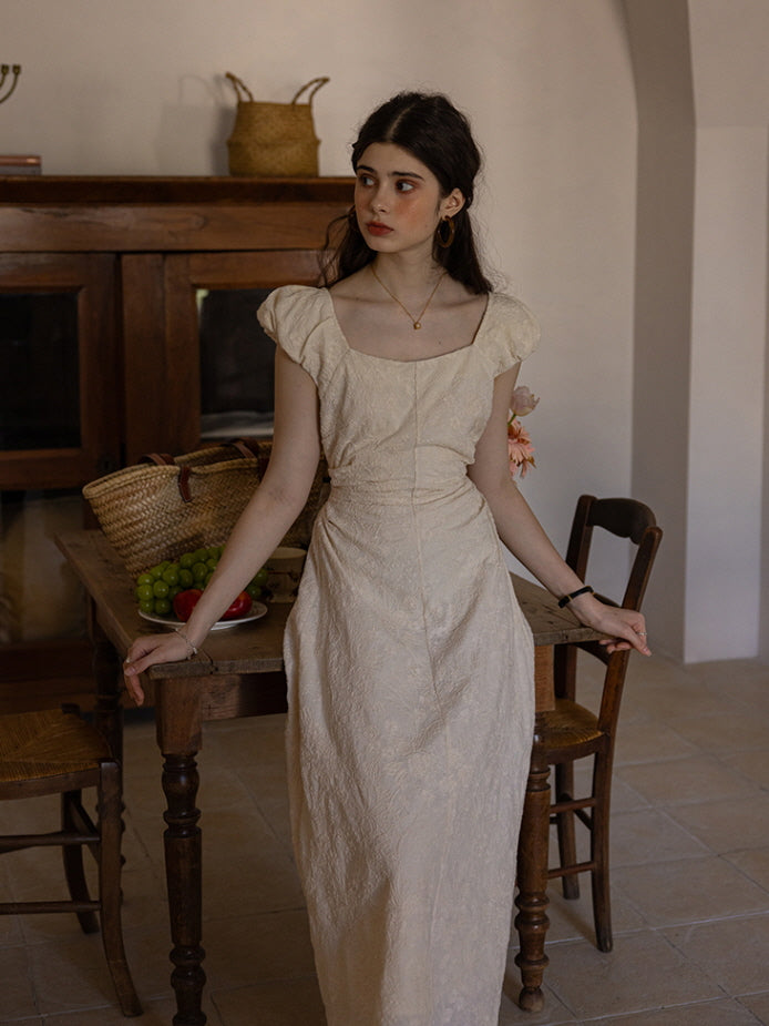 Floral Embroidered Cotton Dress