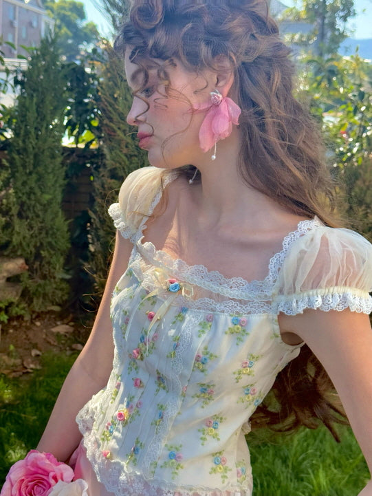 Floral Garden Lace Corset Top