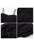 Midnight Siren Sheer Corset Drape Maxi Dress