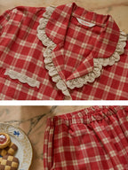 Cherrywood Check Lace Pajama Set