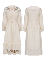 Woodland Story Embroidered Cotton Dress