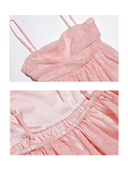 Blush Petal Ruffle Back Bow Dress