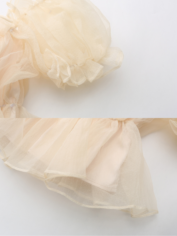 Whipped Cream Ruffle Sheer Top