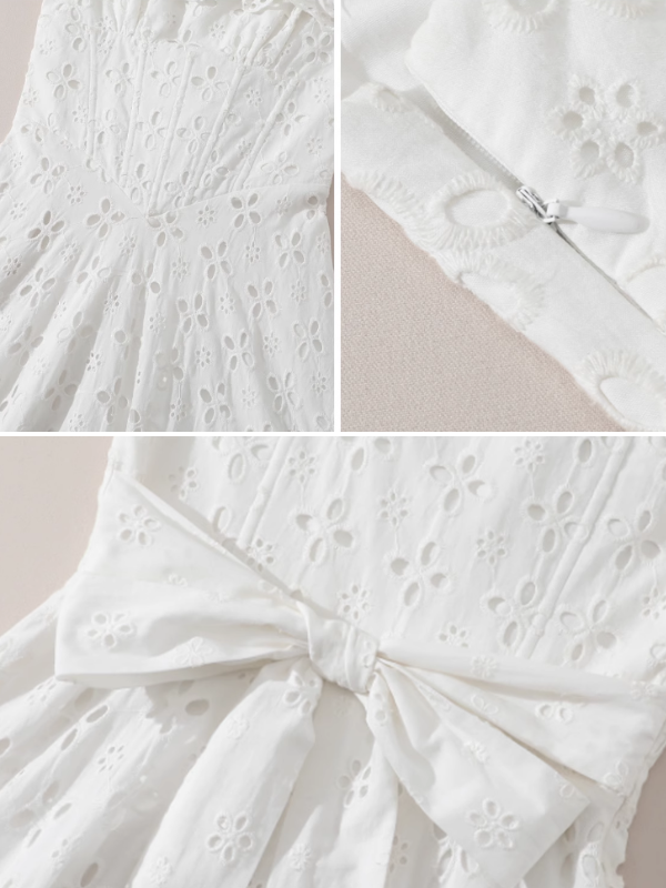 Lime Ribbon Fantasy White Dress