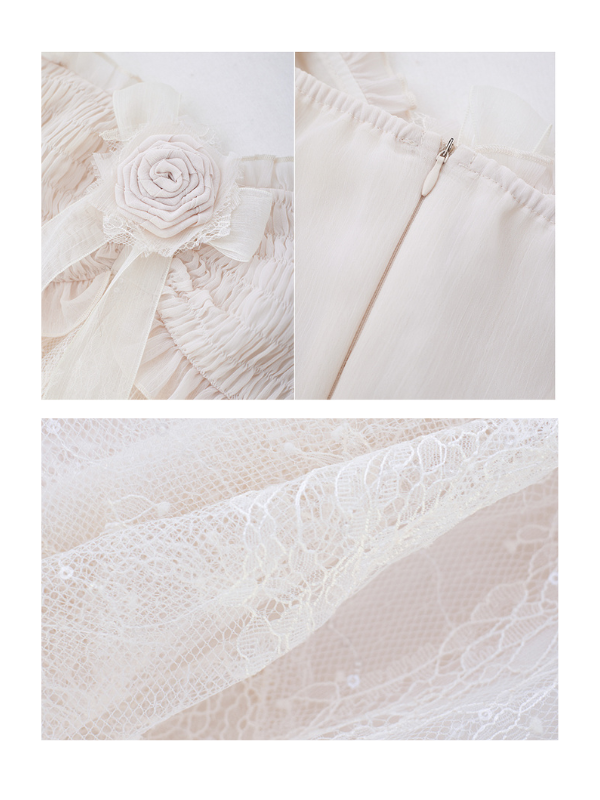 Ethereal Lace Rose Gown