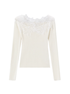 Whisper Lace Collar Knit Top