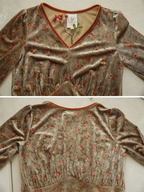 Elegant Autumn Vintage Velvet Floral Dress