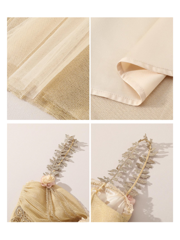 Golden Blossom Corset Dress