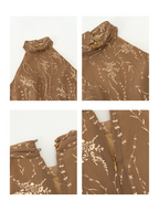Golden Bloom Halter Dress