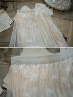 Dreamy Feather-Trim Pleated Skirt