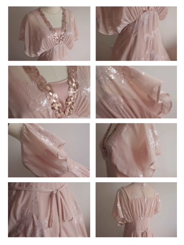 Blush Petal Sequin Vintage Fairy Dress