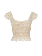 Vintage Charm Cotton Frill Top