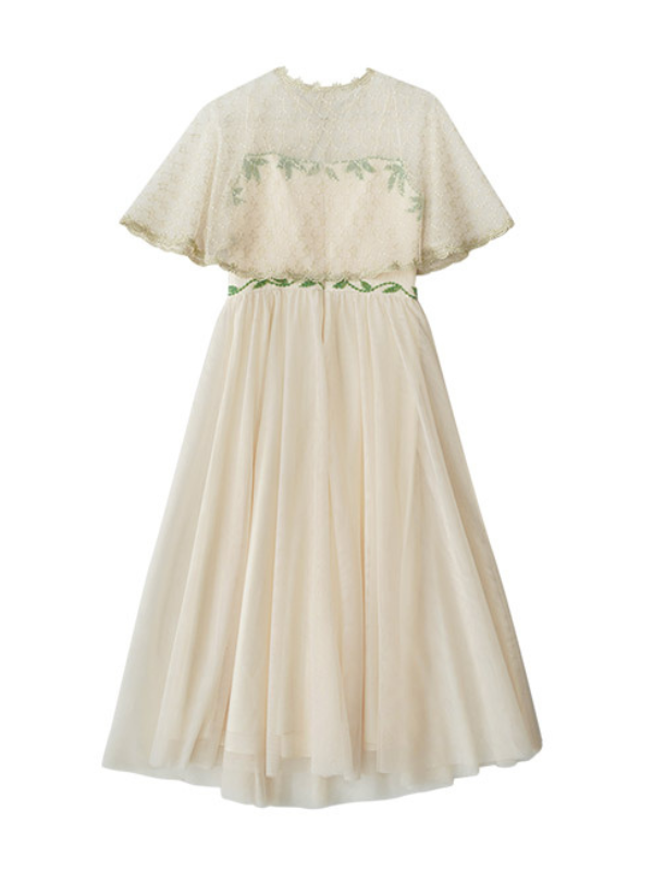 Strawberry Garden Vintage Embroidered Dress