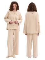 Cream Lace Collar Fleece Pajama