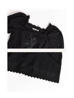 Noir Rose Embroidered Vintage Black Dress