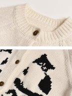 Charming Cat-Inspired Knit Cardigan