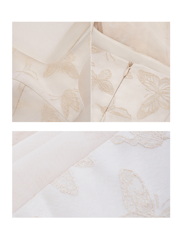 Ethereal Butterfly Embroidered Jacquard Dress