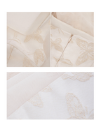 Ethereal Butterfly Embroidered Jacquard Dress