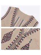 Vintage Embroidered Linen Blend Vest