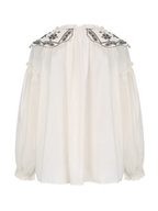 Embroidered Vintage Collar Cotton Blouse